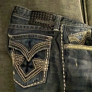 Affliction mens 34 waist 34 length jeans